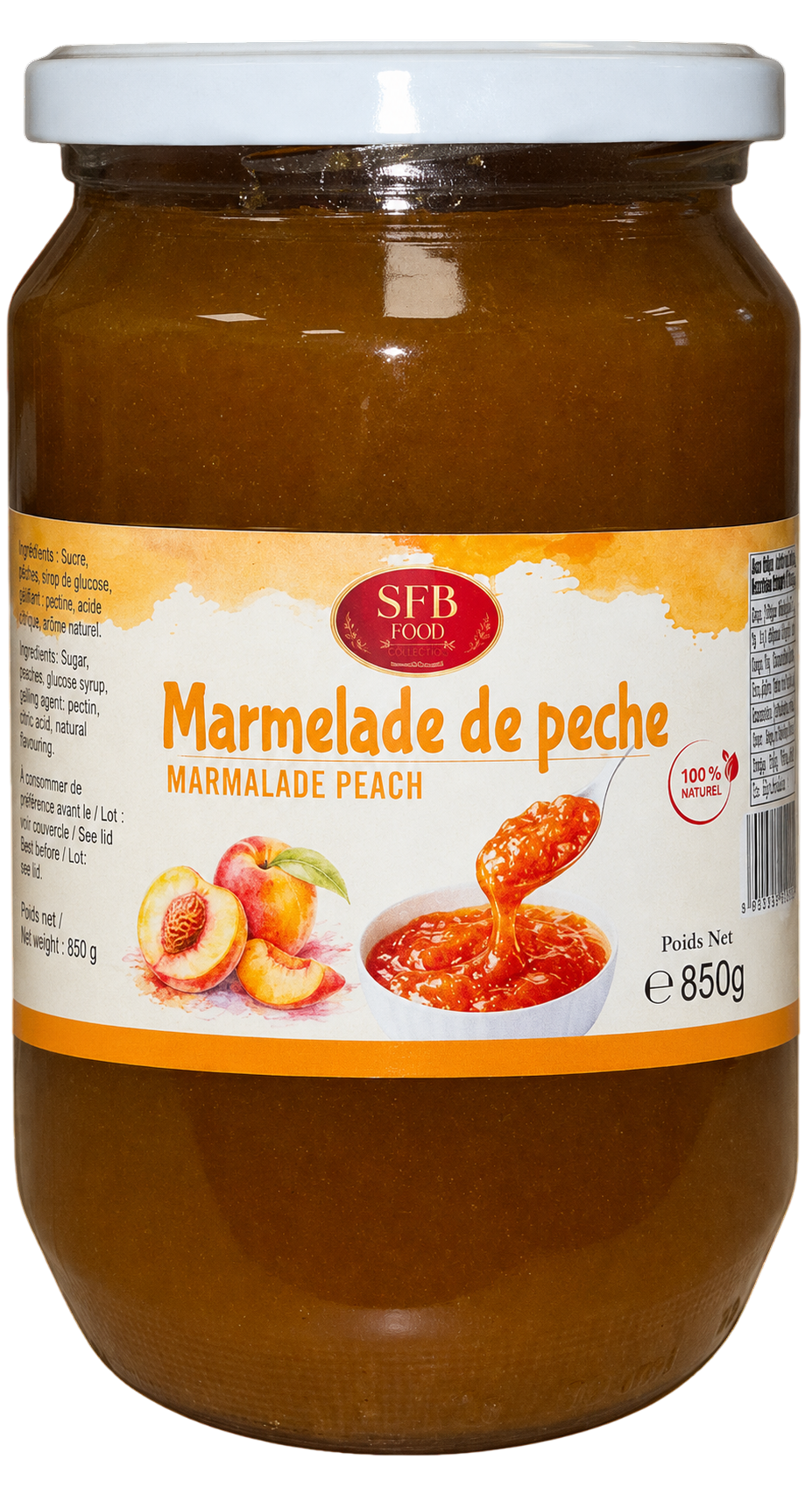 Marmelade de pêches (pjeshke) 850g